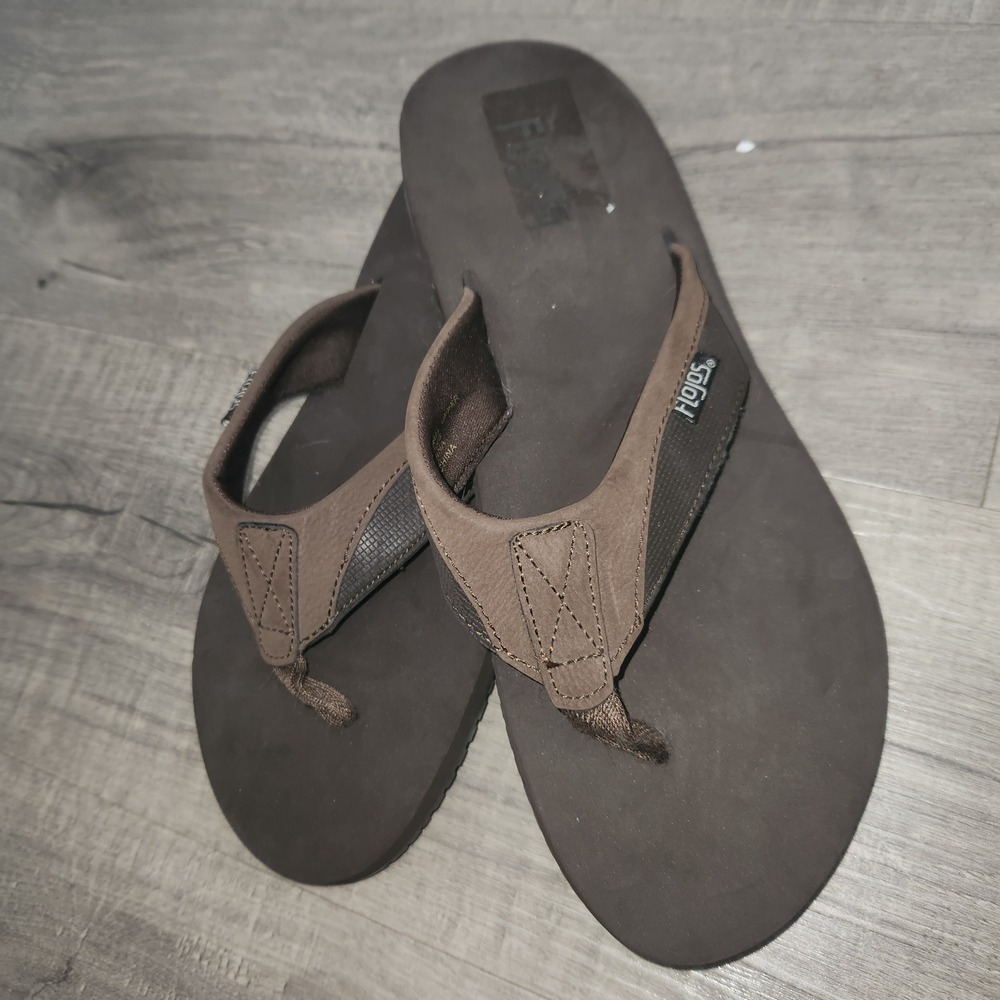 Flojos Marco Mens Brown Flip Flop Sandals Size 11 Thong Summer Beach Shoes 874